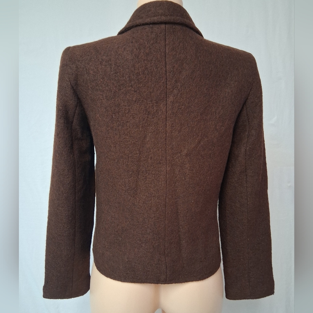 Talbots Brown Blazer with Gold Button Accents Size 12p 40% Wool - Picture 9 of 17